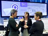 Elke König, Sharon Donnery and Magrethe Vestager